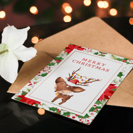 Minimalistische Weihnachtskarte für Reindeers Feiertagskarte