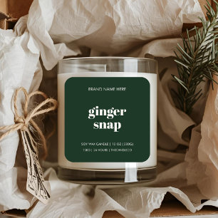 Minimalistische Weihnachtskerze   Fingerfang Quadratischer Aufkleber
