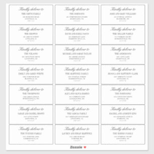 Minimalistische weiße Adressetiketten für Hochzeit Aufkleber