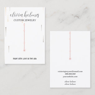 Minimalistische weiße Diamant-Schmuck Visitenkarte