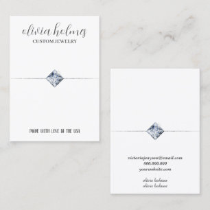 Minimalistische weiße, Diamant-Schmuckkarte Visitenkarte