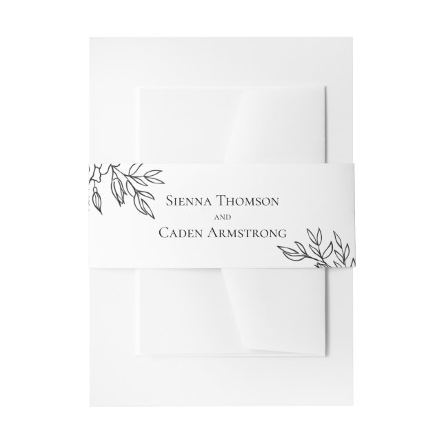 Minimalistische Weiße Hochzeit Einladungsbanderole (Vorderseite Beispiel)