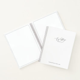 Minimalistische Weiße Hochzeitspläne Notizbuch