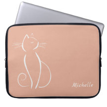 Minimalistische weiße Katze auf rosa Name hinzufüg