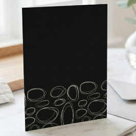 Minimalistische weiße Kritzelkreise auf Schwarz Karte