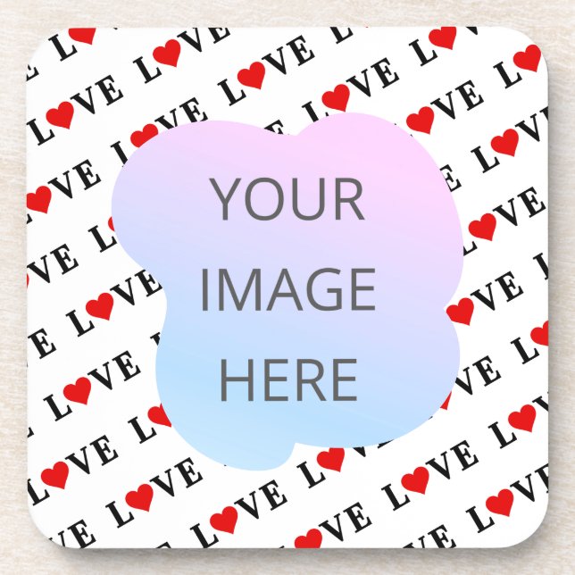 Minimalistische weiße LIEBE Getränkeuntersetzer (Vorderseite)