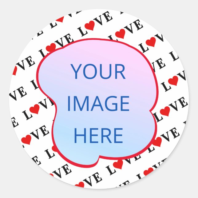 Minimalistische weiße LIEBE Runder Aufkleber (Vorderseite)