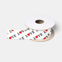 Minimalistische weiße LIEBE Satinband