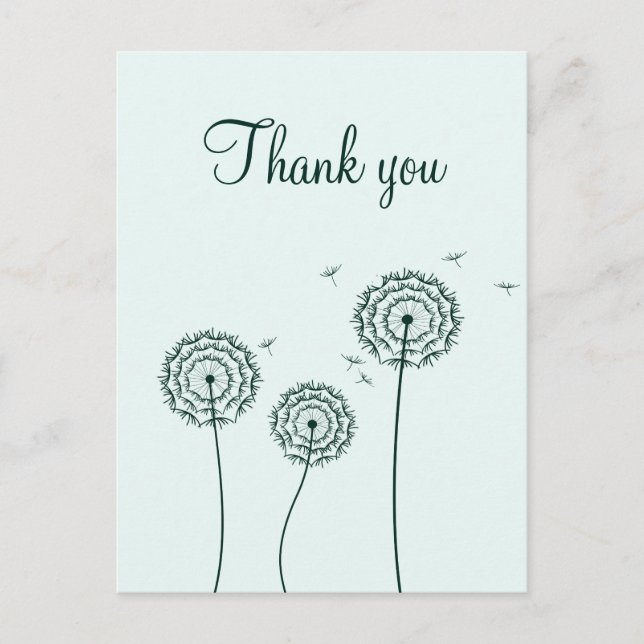 Minimalistische weiße Lüster Blume Vielen Dank Postkarte (Vorderseite)