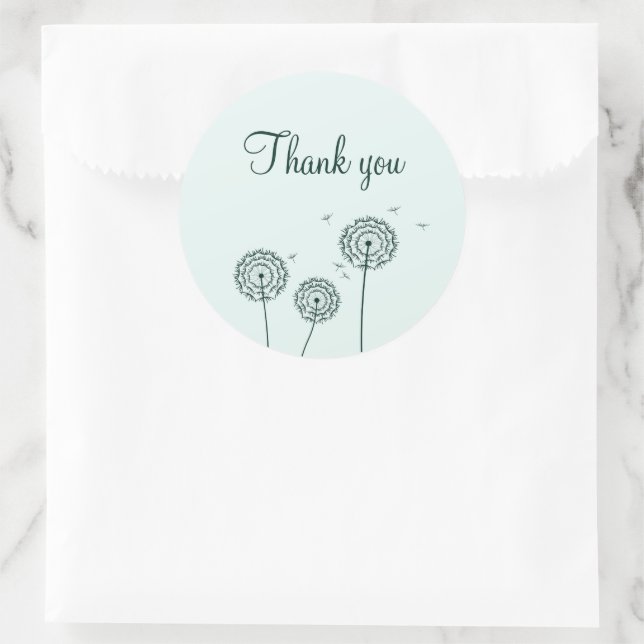 Minimalistische weiße Lüster Blume Vielen Dank Runder Aufkleber (Tasche)