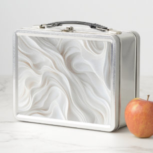 Minimalistische weiße Marmorwelle - Elegante Moder Metall Brotdose