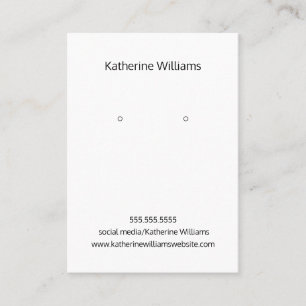 Minimalistische weiße Ohrring-Anzeige Karte