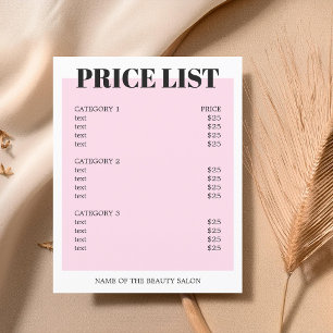 Minimalistische weiße Rose QR-Code Salon-Preislist Flyer