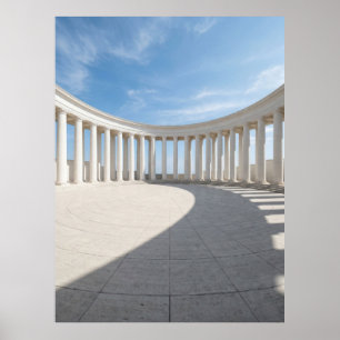 Minimalistische weiße Säulenarchitektur Poster