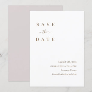 Minimalistische weiße Save The Date Hochzeits-Einl Einladung