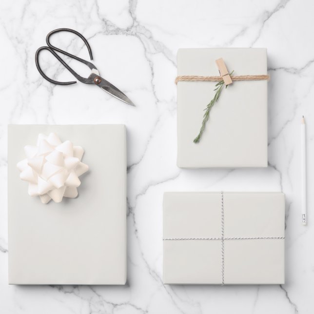 Minimalistische weiße Taube von weißer schlichter  Geschenkpapier Set (Vorderseite)