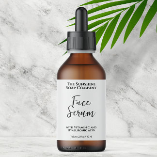 Minimalistische weiße Tropfflaschen-Etikette