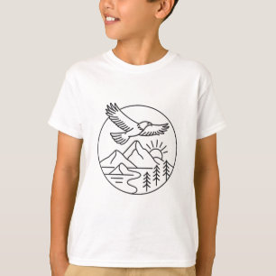 Minimalistische Weißkopfseeadler-Linienkunst - Ber T-Shirt