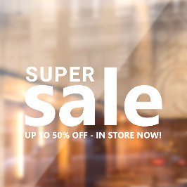 Minimalistische Werbeaktion für Super Sale Fensteraufkleber