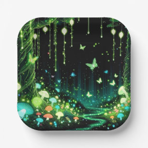 Minimalistische Whimsical Enchanted Forest Baby Du Pappteller