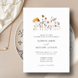 Minimalistische Whimsical Wildblume Boho Wedding Einladung
