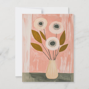 Minimalistische Whimsy-Blume Nr. 029 Postkarte
