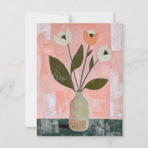 Minimalistische Whimsy-Blume Nr. 030 Postkarte