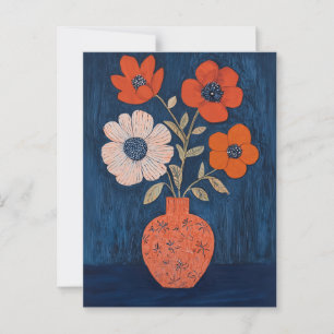 Minimalistische Whimsy-Blume Nr. 032 Postkarte
