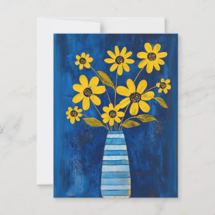 Minimalistische Whimsy-Blume Nr. 035 Postkarte