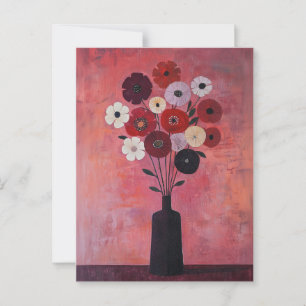 Minimalistische Whimsy-Blume Nr. 037 Postkarte