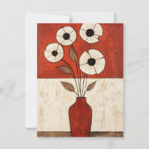 Minimalistische Whimsy-Blume Nr. 039 Postkarte