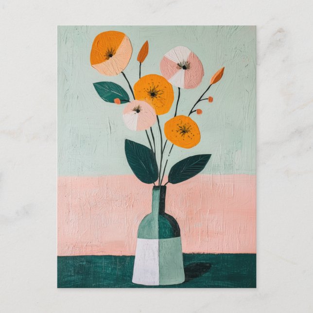Minimalistische Whimsy-Blume Nr. 041 Postkarte (Vorderseite)