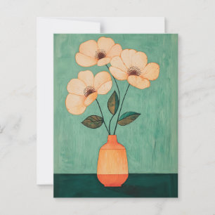 Minimalistische Whimsy-Blume Nr. 043 Postkarte
