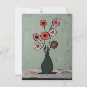 Minimalistische Whimsy-Blume Nr. 044 Postkarte