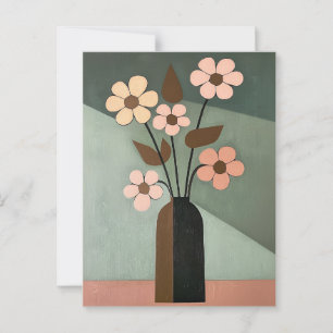 Minimalistische Whimsy-Blume Nr. 046 Postkarte