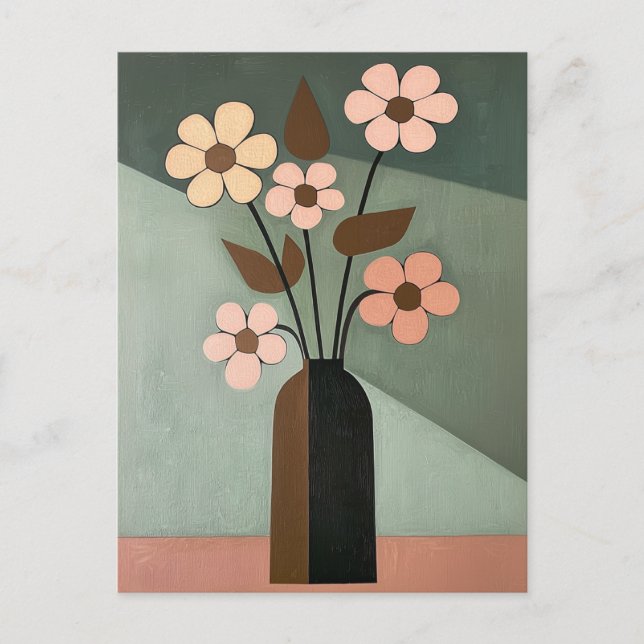 Minimalistische Whimsy-Blume Nr. 046 Postkarte (Vorderseite)