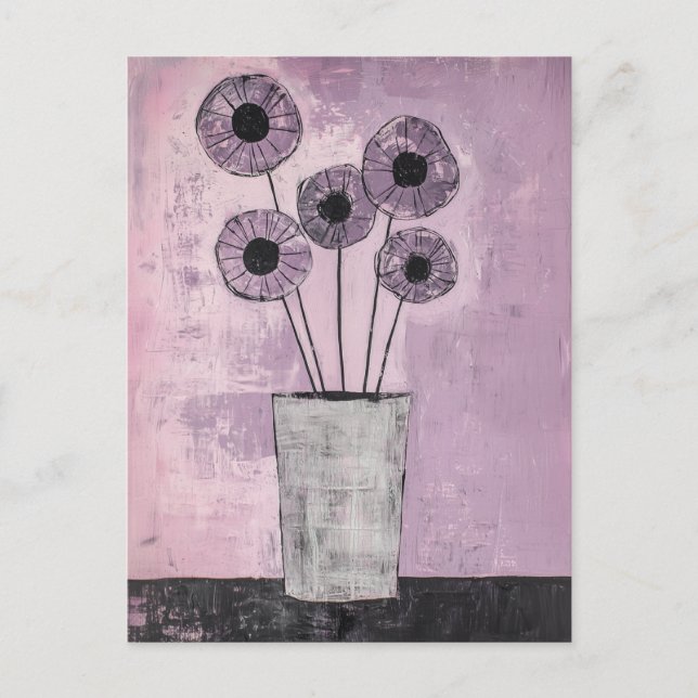Minimalistische Whimsy-Blume Nr. 054 Postkarte (Vorderseite)