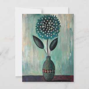 Minimalistische Whimsy-Blume Nr. 065 Postkarte