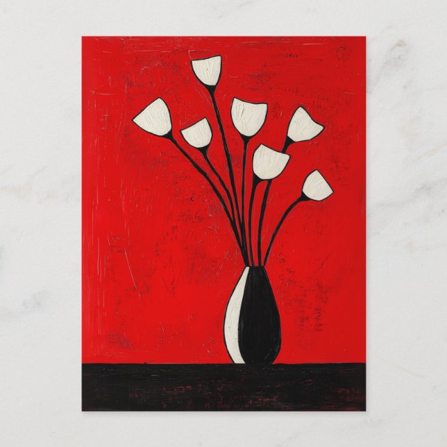 Minimalistische Whimsy-Blume Nr. 066 Postkarte (Vorderseite)