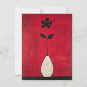 Minimalistische Whimsy-Blume Nr. 068 Postkarte