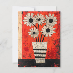 Minimalistische Whimsy-Blume Nr. 069 Postkarte