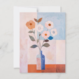 Minimalistische Whimsy-Blume Nr. 072 Postkarte