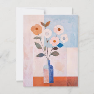 Minimalistische Whimsy-Blume Nr. 072 Postkarte