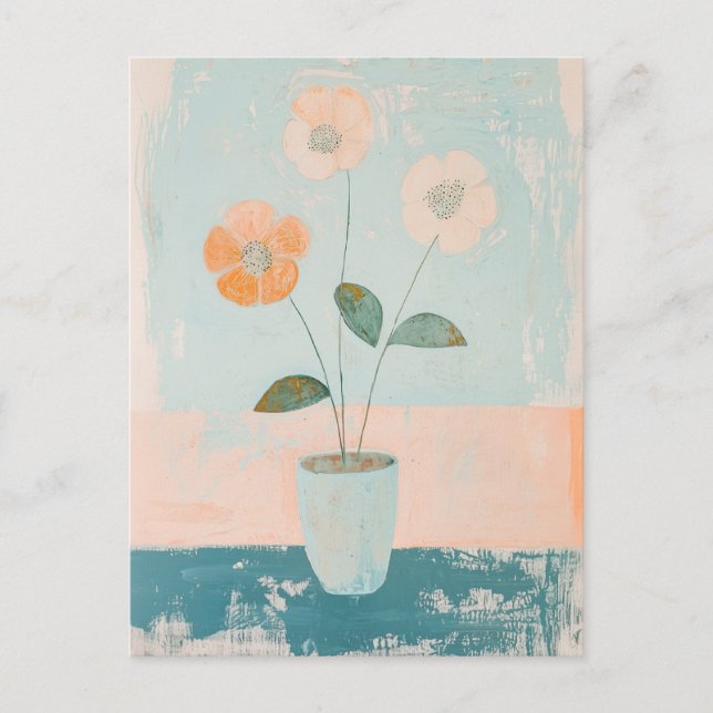 Minimalistische Whimsy-Blume Nr. 073 Postkarte (Vorderseite)