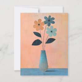 Minimalistische Whimsy-Blume Nr. 074 Postkarte