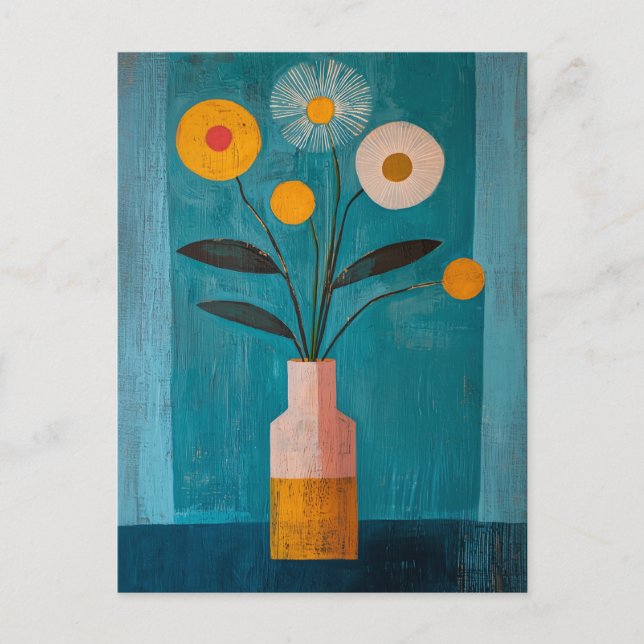Minimalistische Whimsy-Blume Nr. 079 Postkarte (Vorderseite)