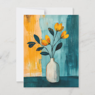 Minimalistische Whimsy-Blume Nr. 080 Postkarte