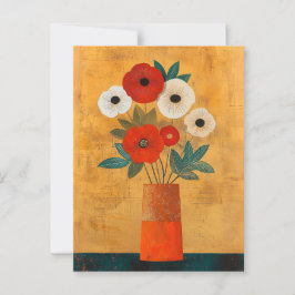 Minimalistische Whimsy-Blume Nr. 081 Postkarte