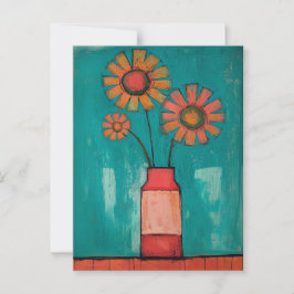 Minimalistische Whimsy-Blume Nr. 085 Postkarte