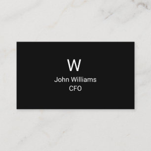 Minimalistische White Black Monogram Business Card Visitenkarte